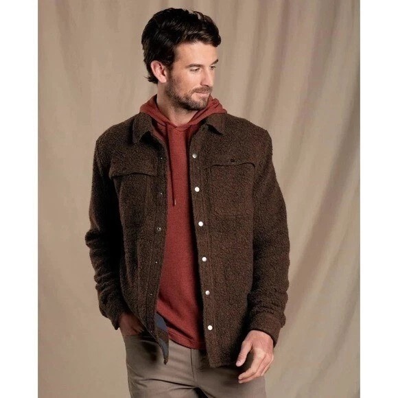 Toad&Co Other - TOAD&CO Mens Telluride Sherpa Shirt Jacket Shacket Brown Wool Blend Size M